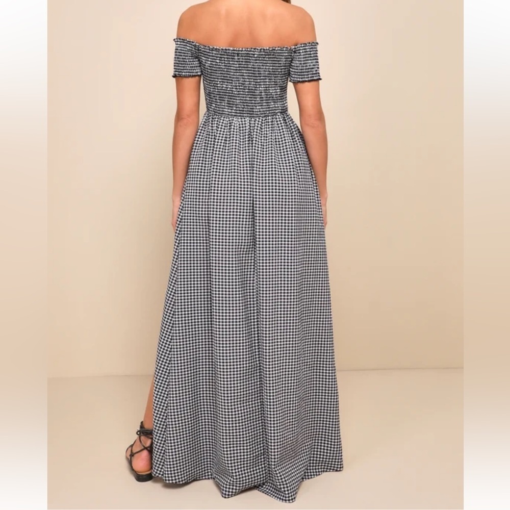 Lulu's Patsy Black White Smock Gingham Off The Sh… - image 3